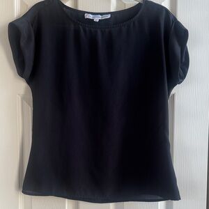 Juliana Rancic Black Short Sleeve Blouse
